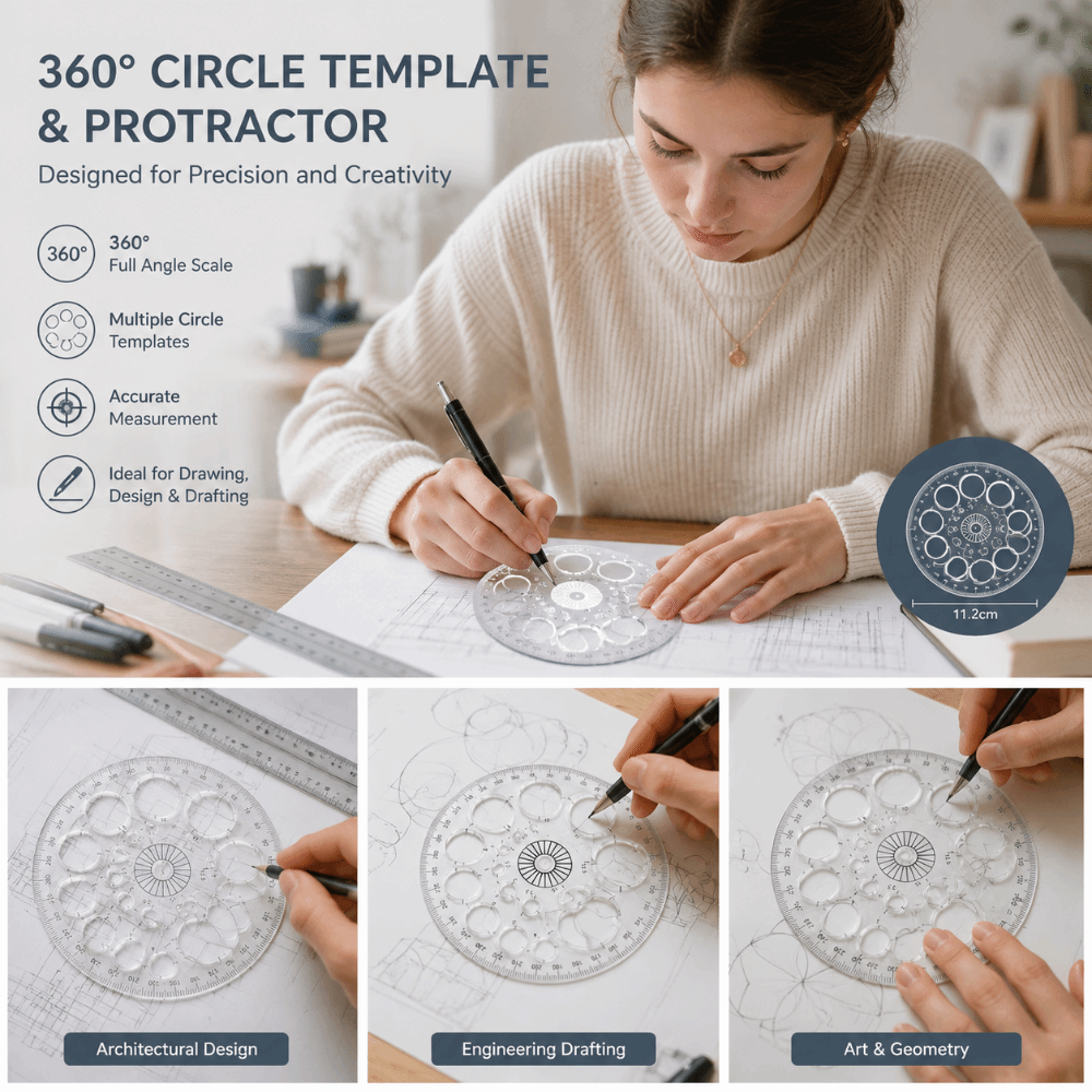 Regla Circular de Plástico, Pl - Ruler Set Transparent reseña y precio