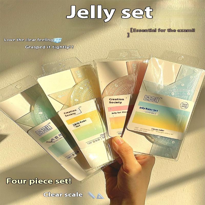 4 unids/set 15CM juego de regl - Ruler Set Transparent reseña y precio