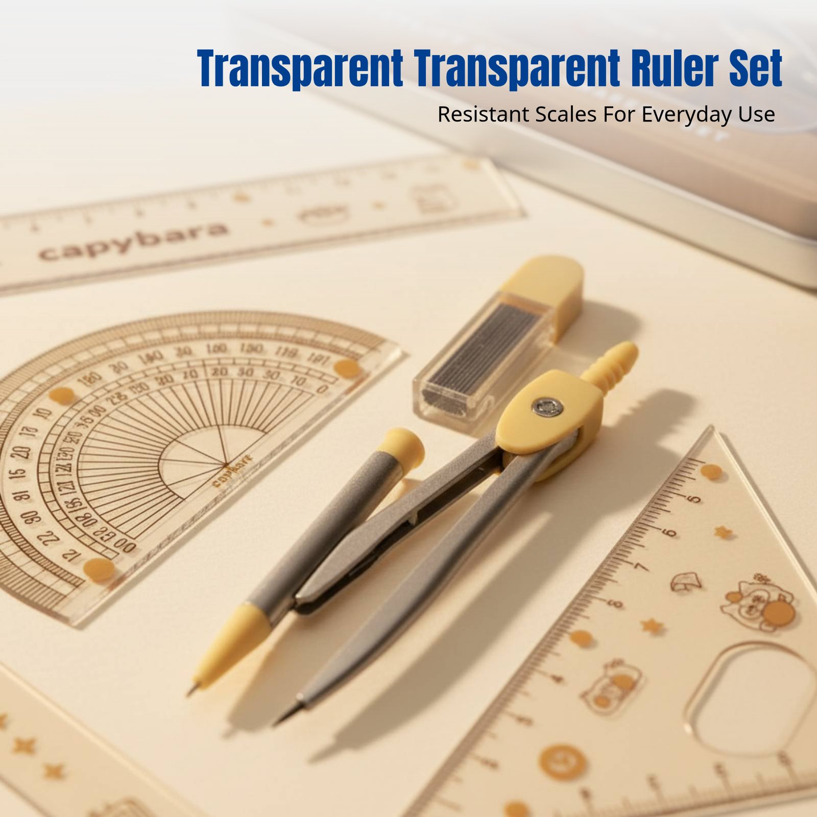 Juego de reglas para estudiant - Ruler Set Transparent reseña y precio